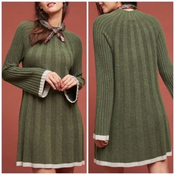 Anthropologie Dresses & Skirts - ✨HP✨Anthropologie Arsenau Sweater Moss Dress ✨